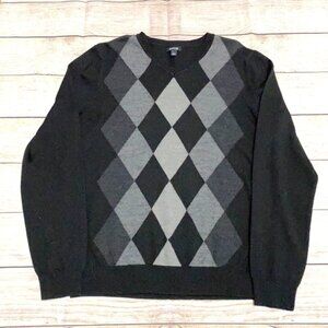 Apt. 9 Men's Argyle Black/Grey Sweater